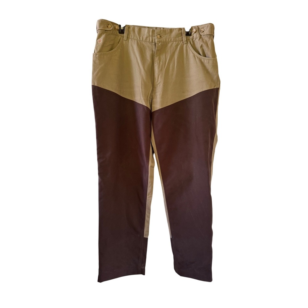 Field and Stream Mens Canvas Hunting Brush Pants Brown Tan Two Tone 39x32